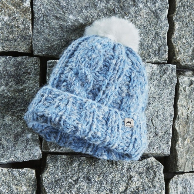 Beartooth Beanie Pom Pom - Custom Designed Alpaca Hats - Baby Alpaca -  Alpacas of Montana